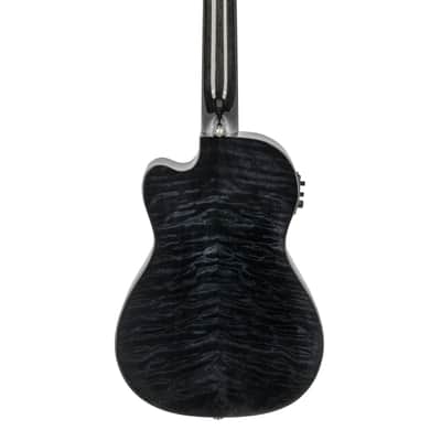 Lanikai Quilted Maple Black Stain Baritone A/E Ukulele with Foam Case (QM-BKCEB) image 2