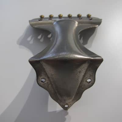 Vintage Oscar Schmidt Six String Acoustic Guitar Tailpiece with Individual Saddles Authentic Vintage Part Circa-1920s-1930s-Nickel Silver image 7