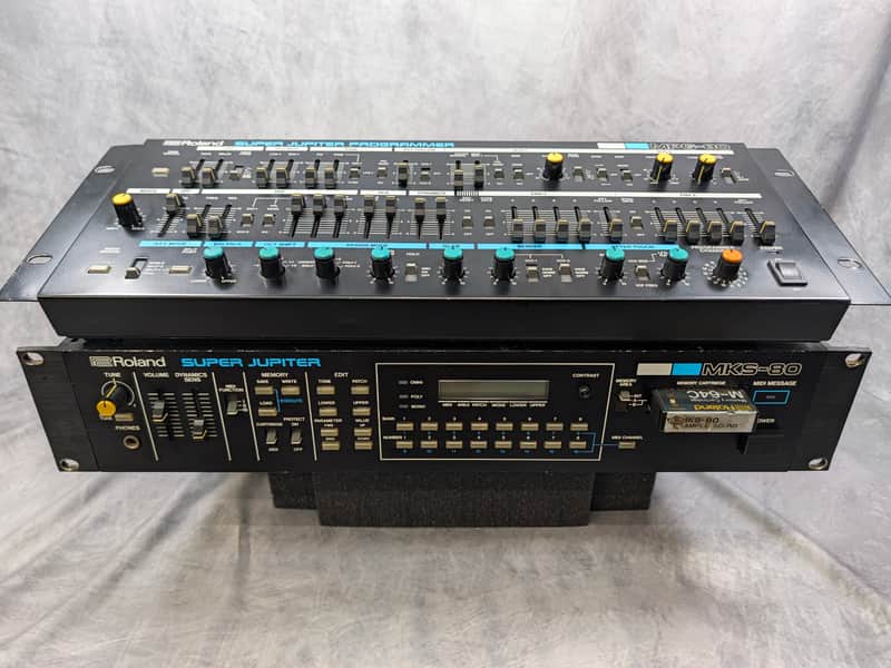 Roland MKS-80 Super Jupiter Rackmount Sound Module with MPG-80 Programmer 1984 - 1989 - Black image 1