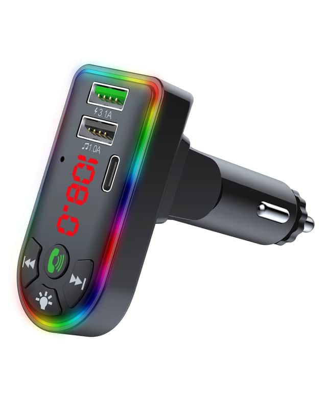 Audiobox TR-20 Bluetooth FM Transmitter with LED Lights image 1