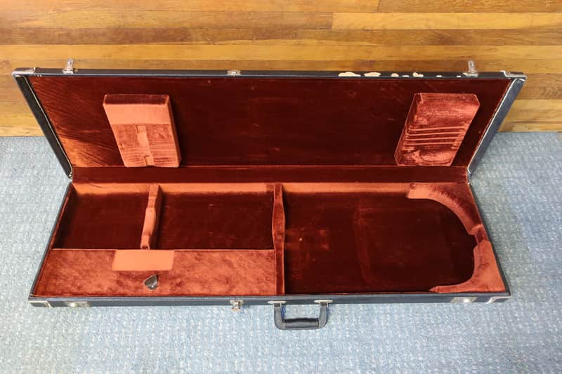 Vintage 1980s Fender G & L Precision Bass Jazz Telecaster Bass NO LOGO Case Fits 46 X 12.5 X 3.5 Fits Many Models Red Fuzzy Lining Rare Well Made image 1