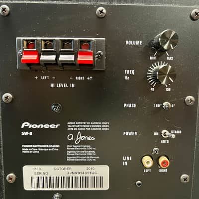 Pioneer SW-8 Andrew Jones 100W 8" Powered Subwoofer w/ Original Box; Tested image 6