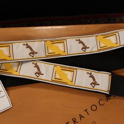 Fender Monogrammed Strap White/Brown/Yellow 2" image 1