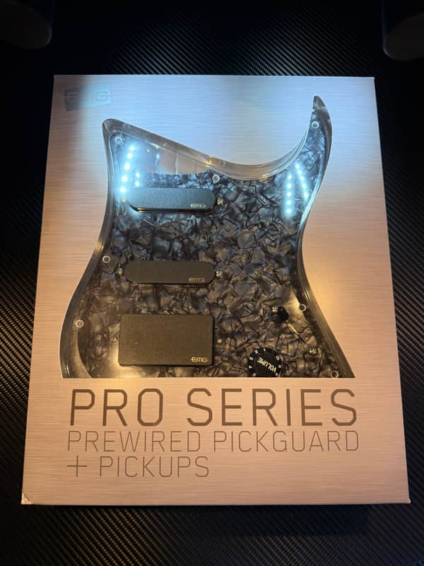EMG SL20 Steve Lukather Pickups HSS on Prewired Loaded Pickguard with battery active electronics, 2010s - Black/Black Pearl image 1