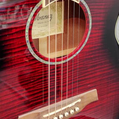Ibanez AEG240-TRS Thinline Acoustic Electric Guitar w/ Fishman 2014 - Transparent Red Sunburst image 3
