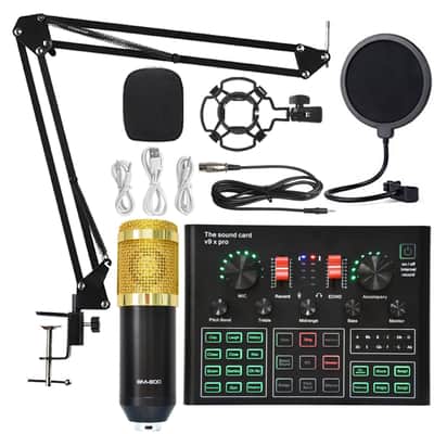 Sound Card Full Set Of Condenser Wireless Microphone Suit Bm800 Microphone image 2