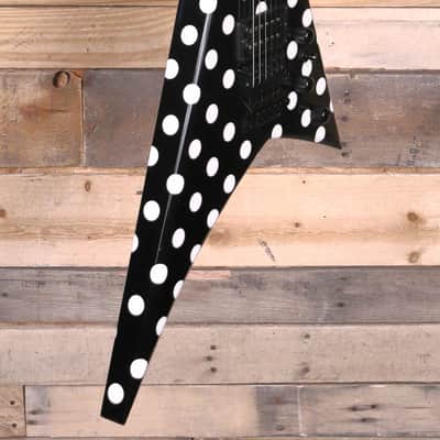 Jackson Custom Shop Randy Rhodes Electric Guitar Black w/ White Polka Dots & Case image 2