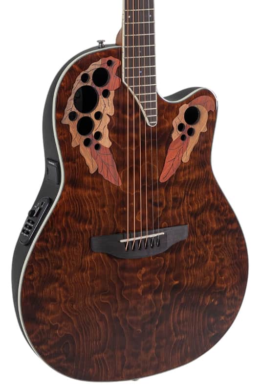Ovation CE48P Celebrity Series Elite Plus Super Shallow Acoustic-Electric Guitar Tiger Eye image 1