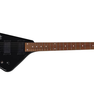BootLegger Guitar Spade Black Headless With Stiletto  Case & Flask image 8