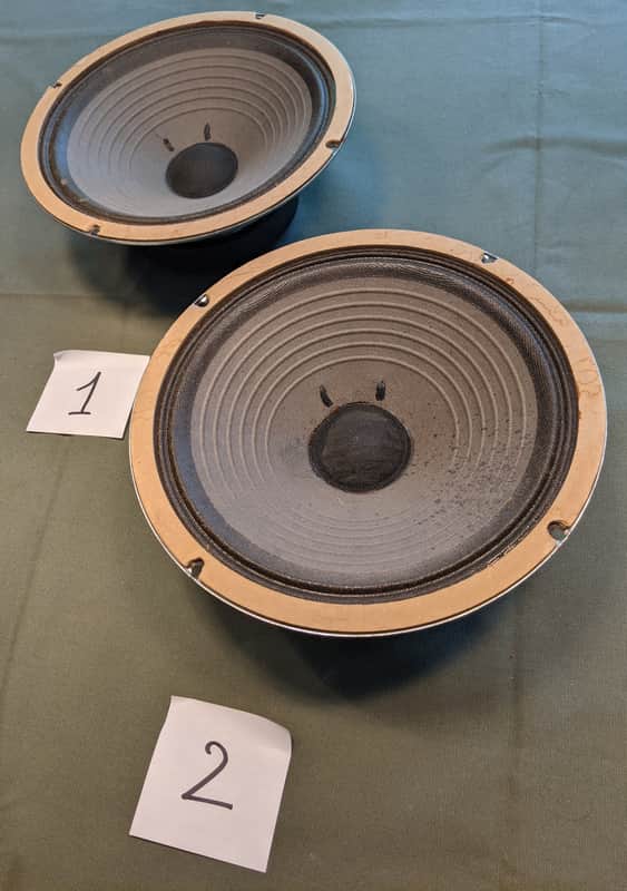 Pair #1 of Vintage 1970s Celestion Made in UK G10S T2348 (10" Guitar Speakers - 25w) image 1