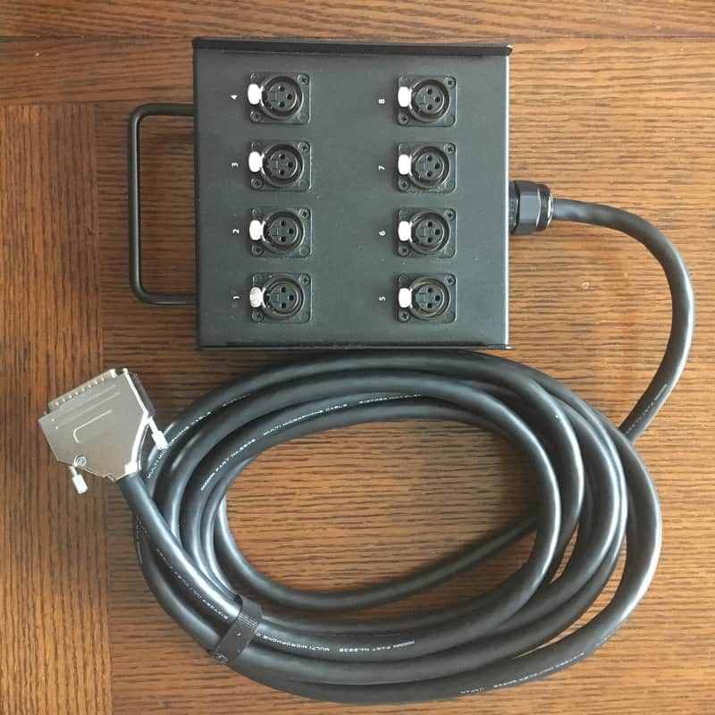 DB25 Snake to 8-channel XLR Female Wall Box / Stage Box - Black 20 ft image 1
