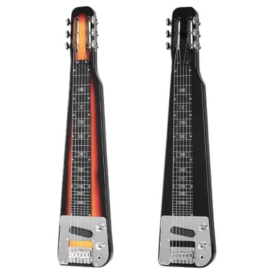 Amuic Lap Steel Guitar, Slide Steel Guitar Electric, 6 Strings Slotted Head Stock Guitars with Gig Bag & Slide Bar (Black) image 3