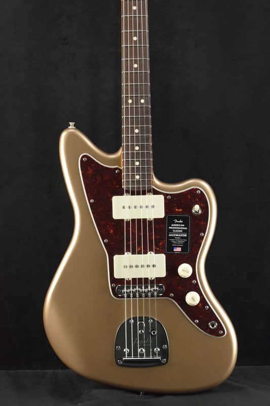 Mint Fender American Professional Classic Jazzmaster Faded Firemist Gold Rosewood Fingerboard image 1