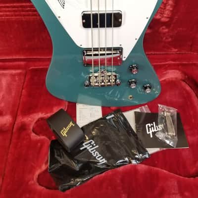 Gibson Non-Reverse Thunderbird Electric Bass Guitar, Faded Pelham
Blue W/ Case image 2