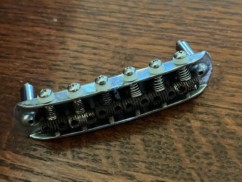 1960s Fender Jazzmaster Jaguar guitar bridge threaded saddles image 1