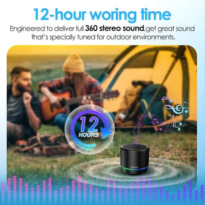Mini Portable Bluetooth Speaker 5.4 with Noise-Reducing Microphone, Compact Wireless Speaker for Travel, Home & Outdoor Use image 3