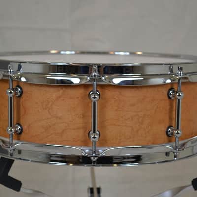 Vaughncraft 14x5" Solid Birdseye Maple Shell Snare Drum image 3