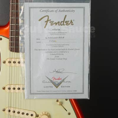 Fender Custom Shop Limited Edition 64 Stratocaster Candy Tangerine Red 2009 Used (COD 29UG) image 11