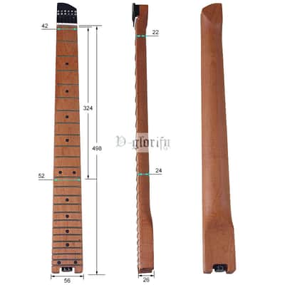 Roasted Maple Wood Headless Guitar 24 Frets Neck image 1