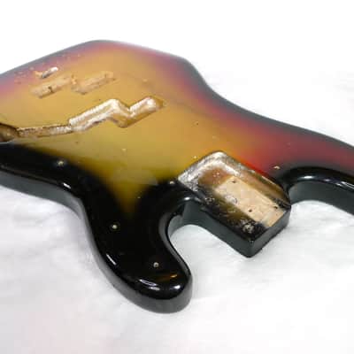 Vintage 1975 Fender P-P Precision Bass Double P-Bass Sunburst 4-Bolt Body mid-1970s image 7