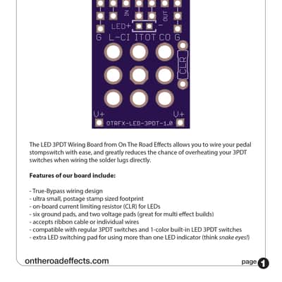 1-Color LED 3PDT True Bypass PCB’s - 10-pack image 4