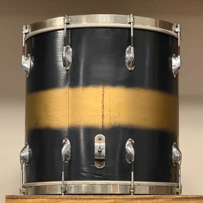1940's WFL Black & Gold Duco 14x26 16x16 9x13  Drum Kit Zephyr Lug image 14