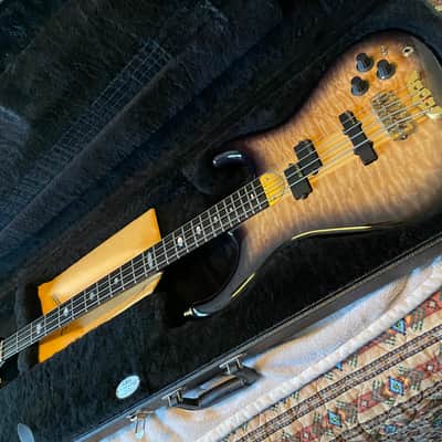 1990 Alembic Elan 4 String Bass - Quilted Maple Burst-Mint image 10