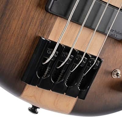 Cort C4PLUSOVMHABB Artisan Series Mahogany-Maple Body Hard Maple Neck 4-String Bass Guitar image 5