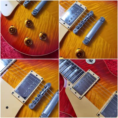 Super Rare Aria Pro II LS-1500VD Leopard Model 1981 - Left-Handed - Cherry Sunburst Lacquer Finish - Les Paul Standard - Flame Top - Original Covered DiMarzio PAF's - Made In Japan - MIJ image 4