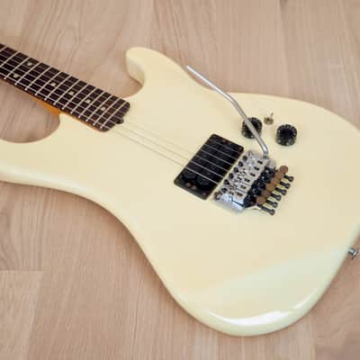 1984 Kramer USA Pacer Special Vintage Electric Guitar Creme w/ Floyd Rose, Case image 9