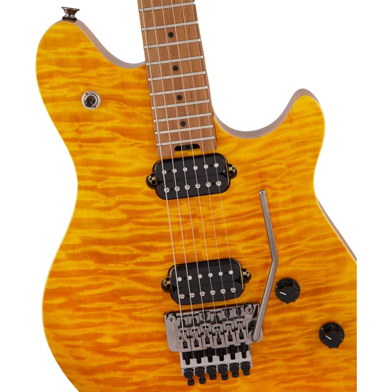 EVH Wolfgang WG Standard Quilted Top w/Baked Maple Neck - Transparent Amber image 1