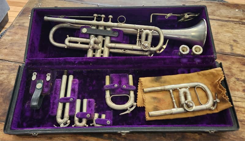 VERY RARE! Martin Handcraft Trumpet 'Dansant Era' Silver Plated Medium Bore 1926-1936 Elkhart, Indiana, USA image 1