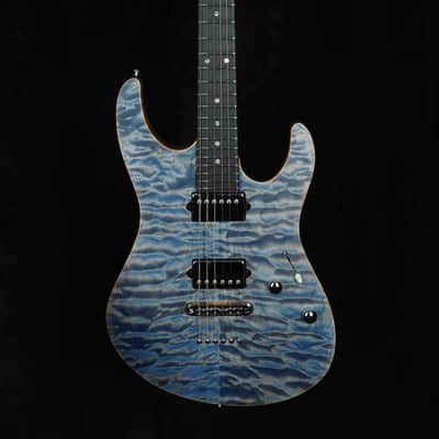Suhr Custom Modern in Transparent Blue Denim with Black Limba Body image 3