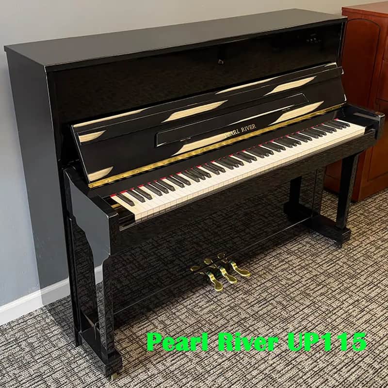 2024 Pearl River Polished Ebony 45" Upright Piano * Free 1st floor NJ delivery! image 1