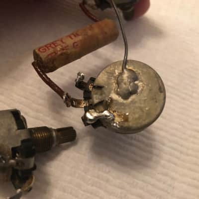 Gibson Vintage 1954 Les Paul Standard wiring harness - pots, caps, switch, jack 1954 image 7