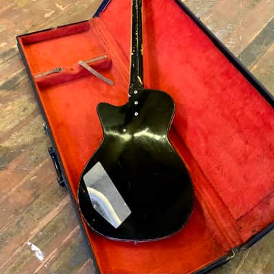 Silvertone 1444 bass guitar c 1960’s Black beauty original vintage USA harmony image 15