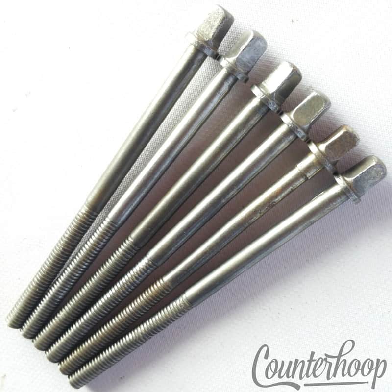 Leedy/Ludwig 6x Nickel 3 5/8"Tension T-Rods Snare/Tom Drum Vintage 30s-40s USA image 1