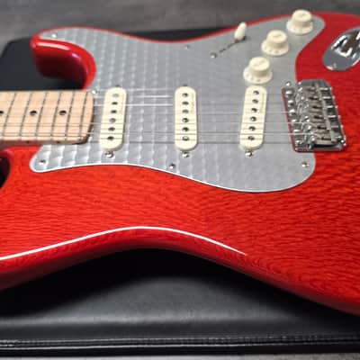 Fender Lacewood Stratocaster Custom Shop NAMM UK Showcase Tour American USA Orange Strat Turned Aluminum Aluminium Pick Guard 1 of 1 Electric Guitar image 11