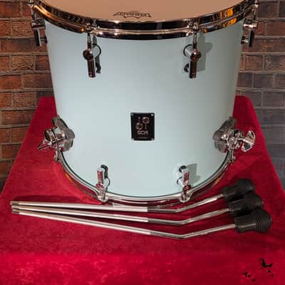 Sonor SQ1 16x15" Birch Floor Tom Cruiser Blue Satin w/ Legs image 1