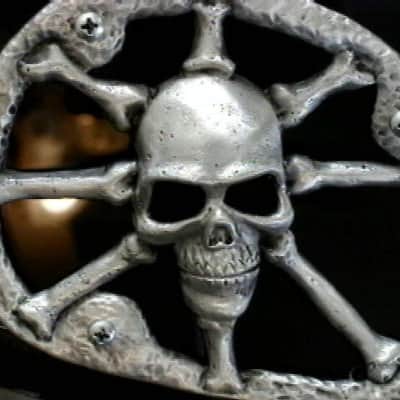 6 skull guitar Parts for fender jazz bass guitar solid metal & hand made in the U.S.A. image 5