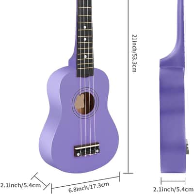 Ukulele for Beginners 21 Inch All in One Kit Beginner Professional Ukulele Including Straps, Strings, and Paddles (Purple) image 2