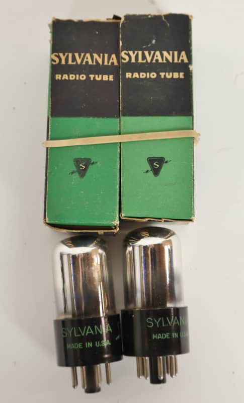 Matched Pair Sylvania USA 6X5GT 839 Power Amp Tubes image 1