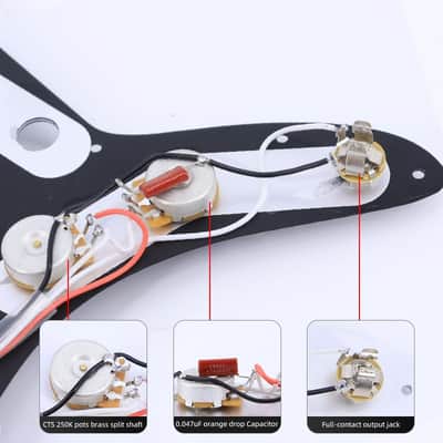 Loaded Guitar Pickguard Prewired Wiring Harness for Jazzmaster Electric Guitar with JM Pickups (Black) image 4