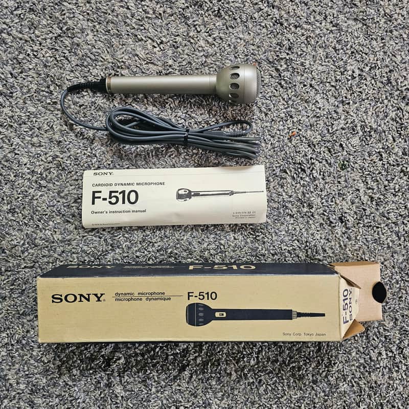 Sony F-510 Dynamic Microphone 1990s - Silver image 1