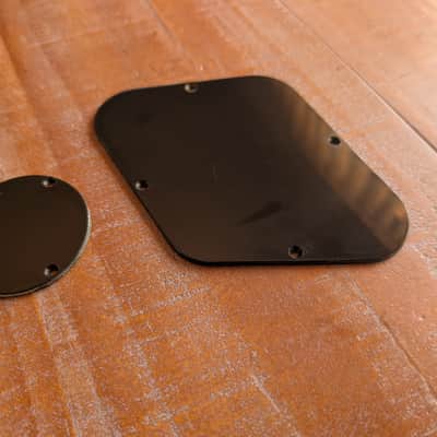 2001 Gibson Les Paul Rear Control Covers Both Covers Black ORIGINAL Part image 1