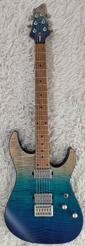 Schecter 3937 C-1 Standard Plus Double Cutaway Electric Guitar, Blue Fade image 1