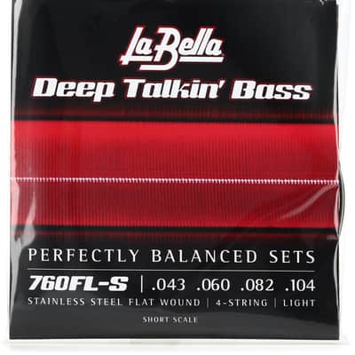 La Bella 760FL Deep Talkin' Bass Flatwound Bass Guitar Strings - .043-.104 Light Short Scale image 1