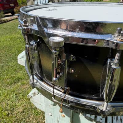 Gretsch 4102 Renown 14x5.5" 8-Lug Snare Drum with Round Badge 1958 - 1966 Tri-Tone Blue and Silver image 7