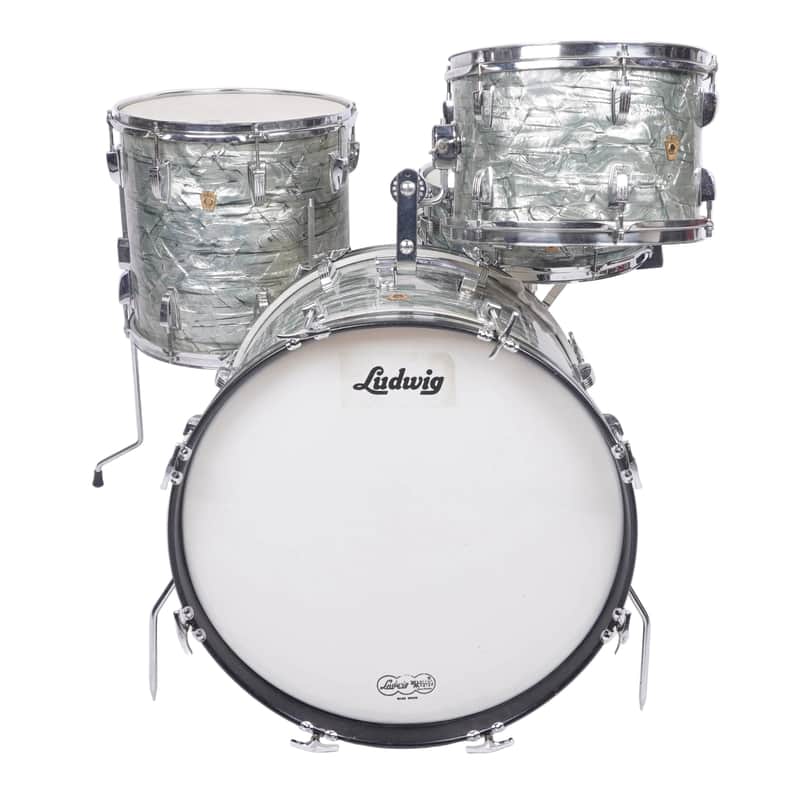 LUDWIG | CLASSIC | 1960s | "DOWNBEAT" | 3 - PIECE SHELL | + MATCHING SNARE DRUM image 1
