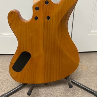Cort Jeff Berlin Series Rithimic V NAT Walnut Burl Top 5-String Bass Guitar - Natural image 4